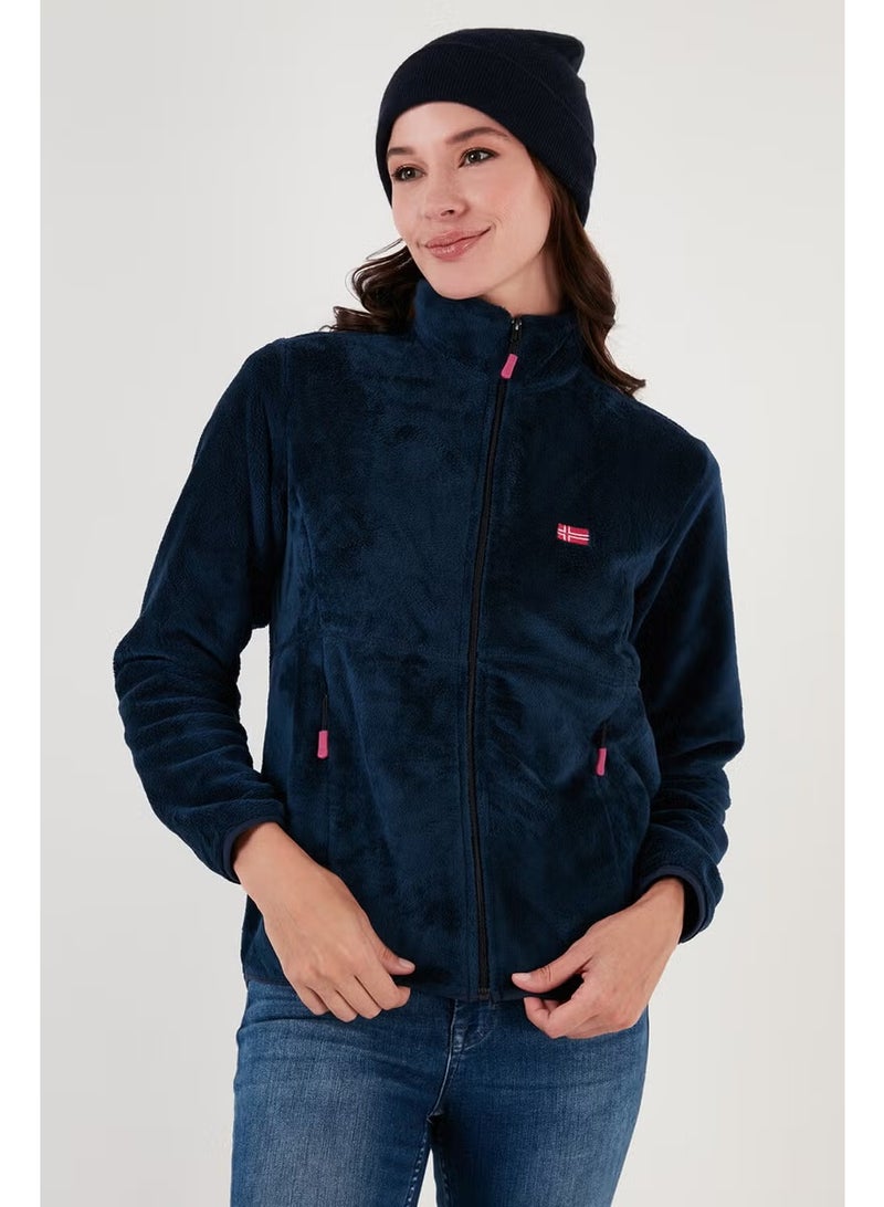 Lela Slim Fit Anti-Pilling Non-Pilling Soft Textured Zippered Fleece Cardigan Women's Cardigan 5907017 - Image 1